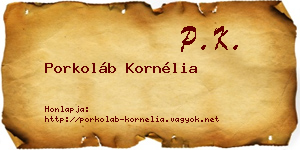 Porkoláb Kornélia névjegykártya